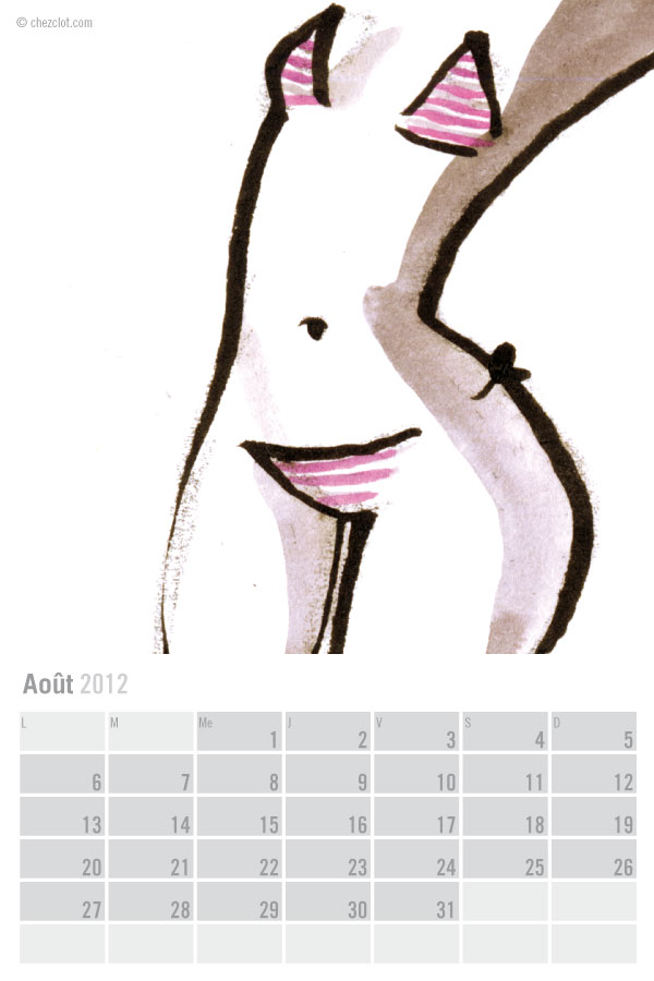 Illustration - Calendrier 2012 - Août, juil. 2012