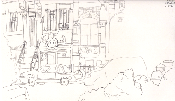 Croquis - NYC - St. Mark Street East Village, oct. 2011