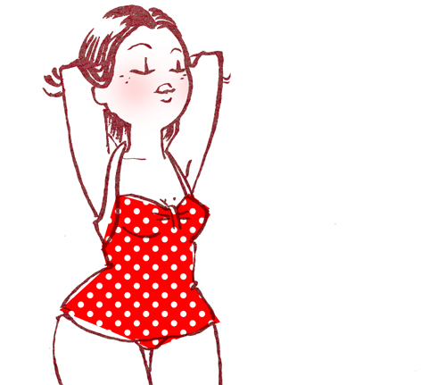 Illustration - pinup swimwear