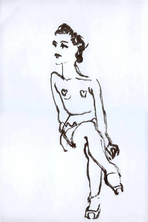 Dr. Sketchy Anti Art School Paris libéré - Croquis 1