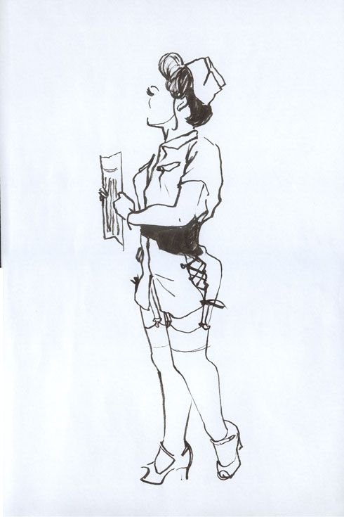 Dr. Sketchy Anti Art School Paris libéré - Croquis 3