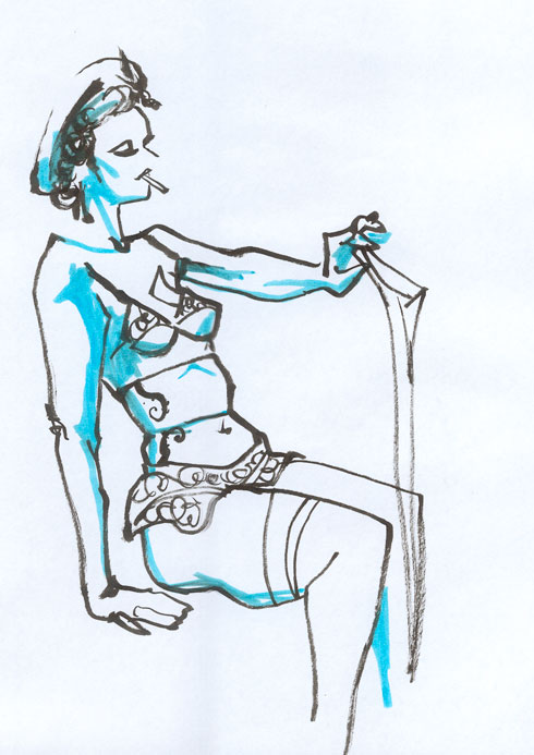 Dr. Sketchy Anti Art School Paris libéré - Croquis 4