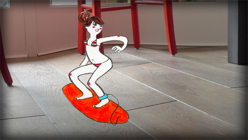 Illustration - Surf sur parquet