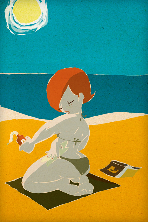 illustration - Rouquine au soleil